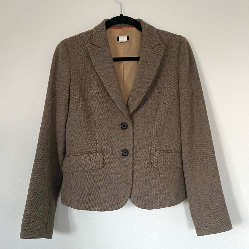 J. Crew Wool Tweed Blazer Jacket Size 2